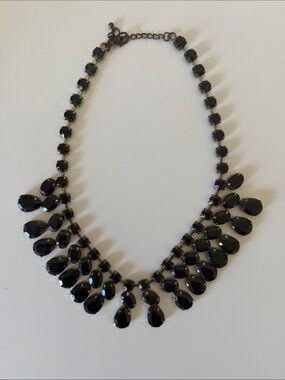 Black Teardrop Statement Necklace - Women Jewelry